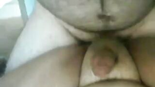 Hairy Daddy Barebacks his Boy3e