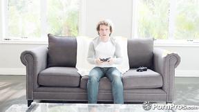 ”Tart-ish Step Sister distracts Noob to Lick her Muff!”