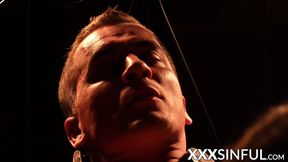 Two blondes have passionate sex together in FFM threeway