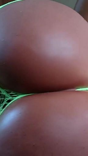 Ebony Booty in Green Lingerie (YL158)   Clip 2