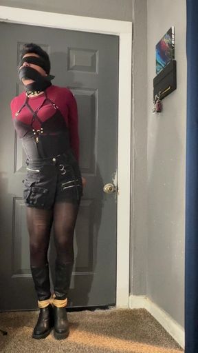 Bound and blindfolded