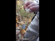 I found strange used condoms in forest and jerk with them3.