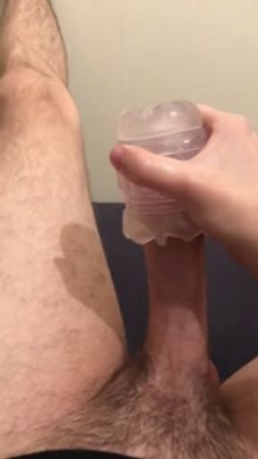 Long verbal wank with toy