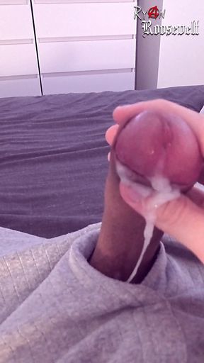 Watching Porn Leads to Noisy Cumshot After Quick Horny Wank