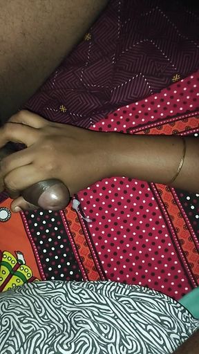 I jerk off my stepson's cock until he explodes with cum- real varsha   Clip 2