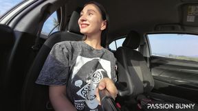 Seflie with Risky Masturbation in Car