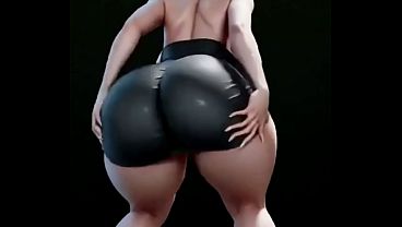Cute police officer dance and bounce ass, Ai animation