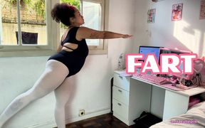 Chubby Ballerina Farts During Ballet Training