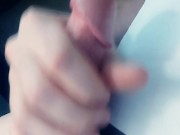 Desperate Guy Drops Big Load in Workplace Bathroom