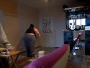 painting my livingroom, music: Golden Sunrise by Josh Woodward