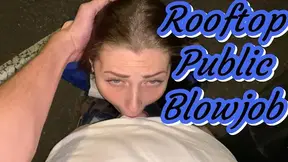 POV Rooftop Public Blowjob – Parking Garage Risk, Tongue Ring, Ball Licking & Cum Swallow | BlazedBrat