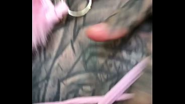 Hot Solo Tattooed Babe with Glasses Plays with Creamy Pussy &amp_ Dildo