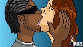 MILF sucks hard black dick while big booty MILF gets fucked on the hood of a car