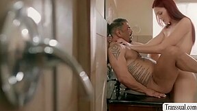 Pervert Fat Dude Gets His Ass Analed By Horny Trans Woman