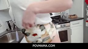 PovMama - Big Tits Blonde MILF Stepmom Bent Over Sink Fucked By stepson