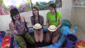 Pt3 WAM Truth or Dare Game Cakesitting + EPIC Slimy Custard Sploshing