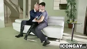 Andy Goes Down On His Boss To Suck On His Big Cock With Big Boss