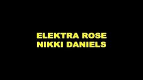 nikki daniels fingers and eats elektra rose shaved pussy in lingerie