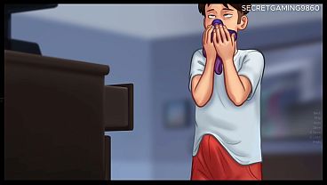 Stepson CUMMING all over Stepmom'_s PANTIES - Summertime Saga Developed By DarkCookie