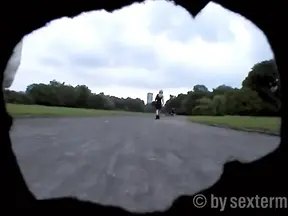 Hot Blonde MILF gives a deepthroat outdoor blowjob before park sex