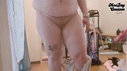 Nipslip and Pussy Flash while busy cleaning
