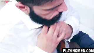 Rough-Fuck Rimjob Threesome with Hunks Chrisian Sam & Little Bravo