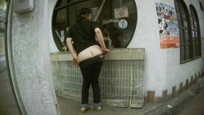 Japan Walking with Her Ass Out Outdoors