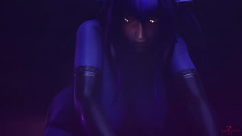 Succubus with huge tits takes deepthroat and rides cock hard