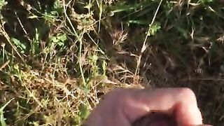 quick cummed outdoors