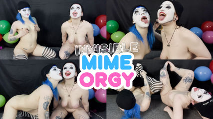 Hairy Mime Invisible Orgy - Gangbanged by Ghosts!