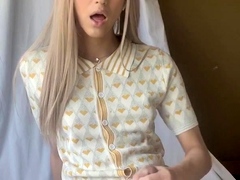 Small tits shemale gets banged in bed