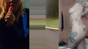 je m exhib et me god la chatte sur un parking rempli de routier , j ai adorer et...