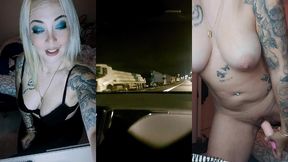 je m exhib et me god la chatte sur un parking rempli de routier , j ai adorer et...