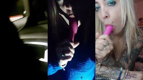 je m exhib et me god la chatte sur un parking rempli de routier , j ai adorer et...