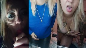 je m exhib et me god la chatte sur un parking rempli de routier , j ai adorer et...