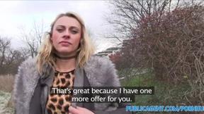 ”Huge Cock Warms Wet Twat in Public”