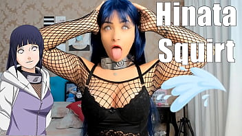 Sexy Cosplay Hinata - NARUTO - Teen Webcam Intense squirting through panties HOT Hitachi masturbating on bed - Novinha Gozando na Calcinha Squirt Ahegao