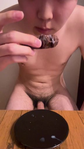 Memorable moment from "Chocolate waffles covered with your own semen"