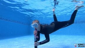 Underwater Blowjob Challenge – Gagging on My Sinking Dildo - MOV