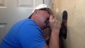 ”Latino Delivers Big Load At The Gloryhole”