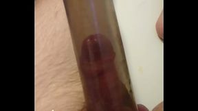 Pissing in a penis pump