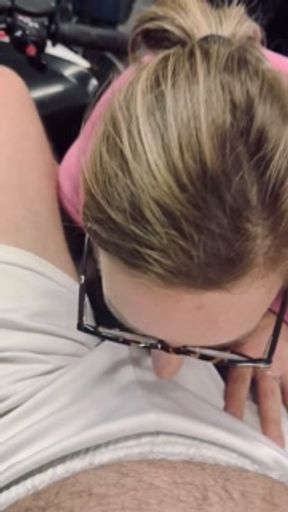 I come back from a quad bike ride and she sucks my cock during her cigarette break which ends in a b