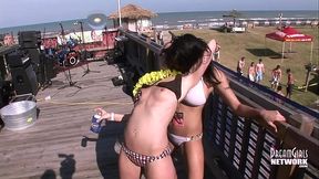 Bikini Beach Party With Girls Dancing &amp_ Flashing