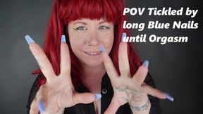 *1280x480* POV Tickled by long sharp Blue Nails until Orgasm by Redhead Deanna MP4