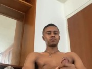 You and I agree that this was a juicy cumshot with a lot of cum, the handsome BBC boy masturbates