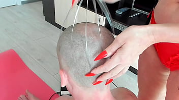 Asmr the stepmother does a head massage  with long nails  bdsm