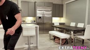 Petite blonde in a kitty cat suit gets rammed hard