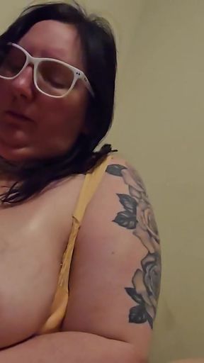 Amazing amateur Cand!d Sandra rubs &amp; tugs a hard cock in between her humongous natural double D breasts   Clip 1