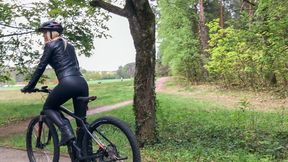Blond biker gets fucked hard and pissed on in public