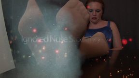 Ignored nude stockinged feets